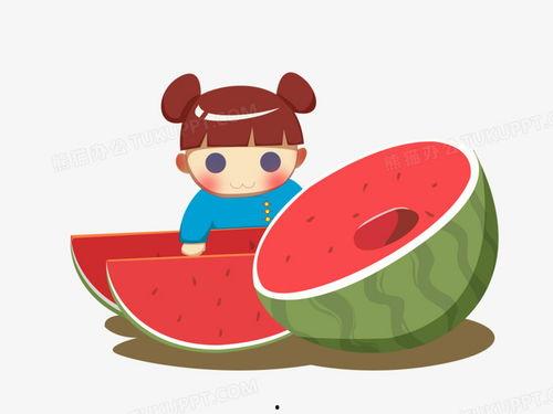 水果吃瓜图片卡通,卡通瓜图趣味盎然